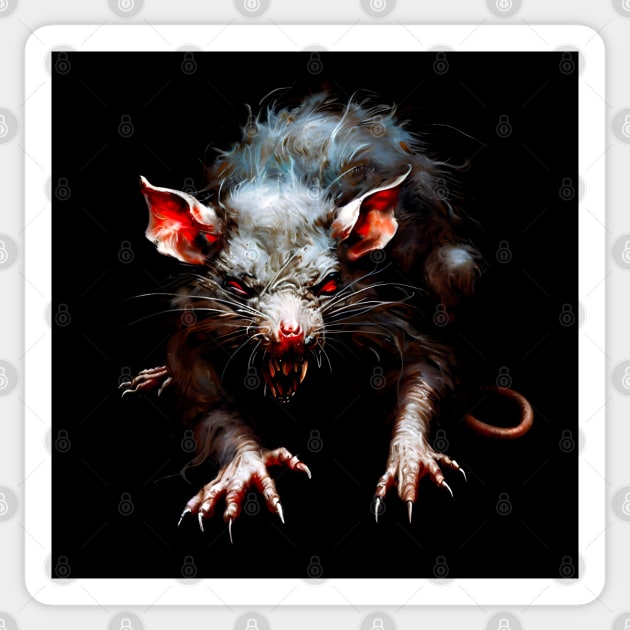 Demonic Horror Rat Sticker by Ravenglow